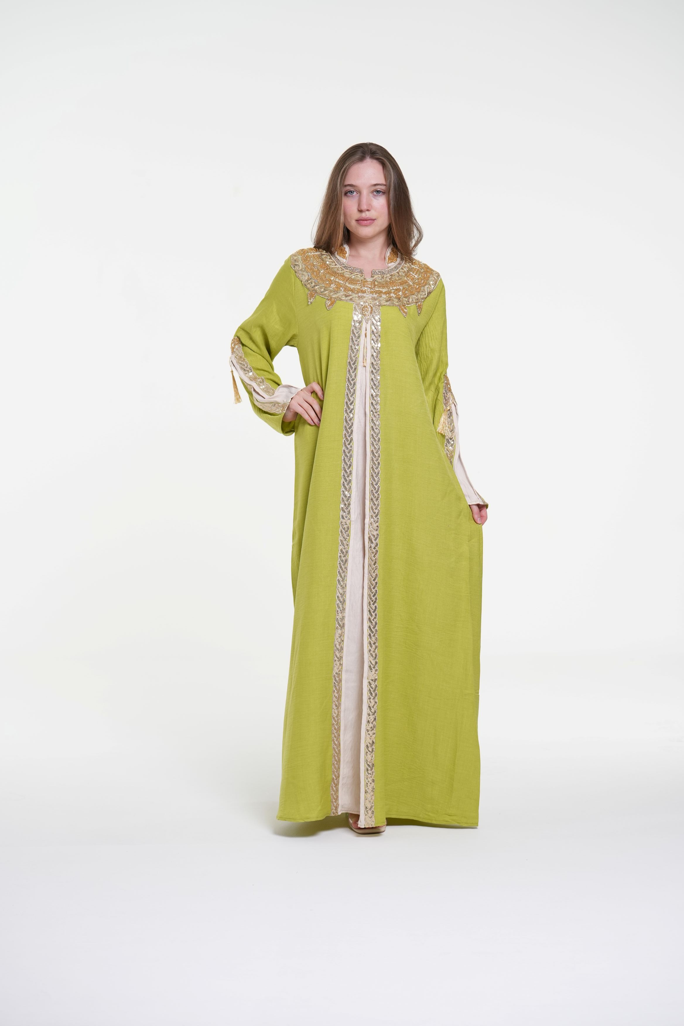 Embroidered Jalabiya with Handcrafted Details
