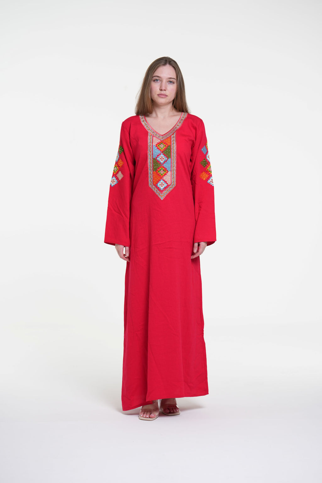 Embroidered Cotton Linen Jalabiya