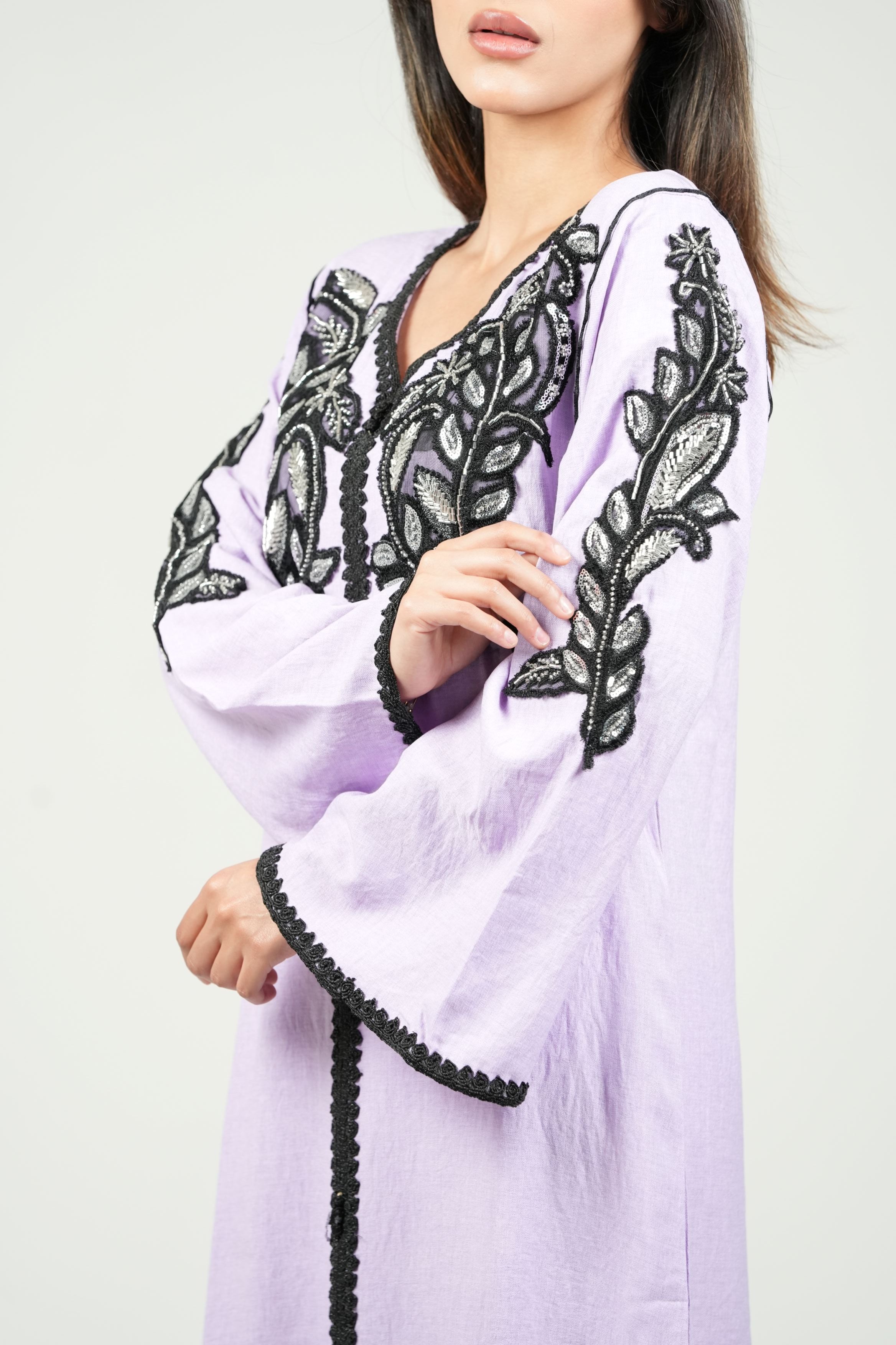 Embroidered Cotton Jalabiya with hand