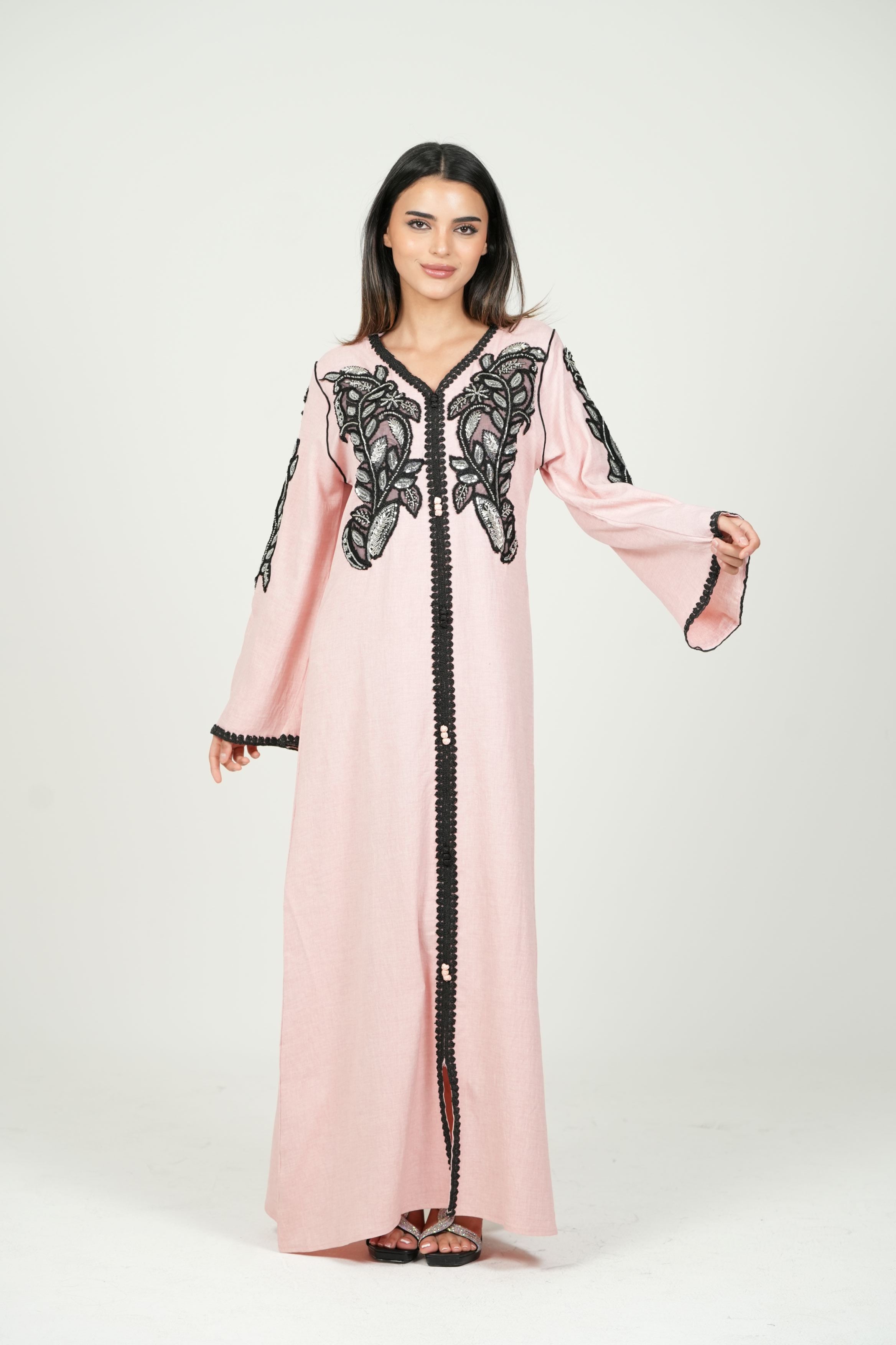 Embroidered Cotton Jalabiya with hand