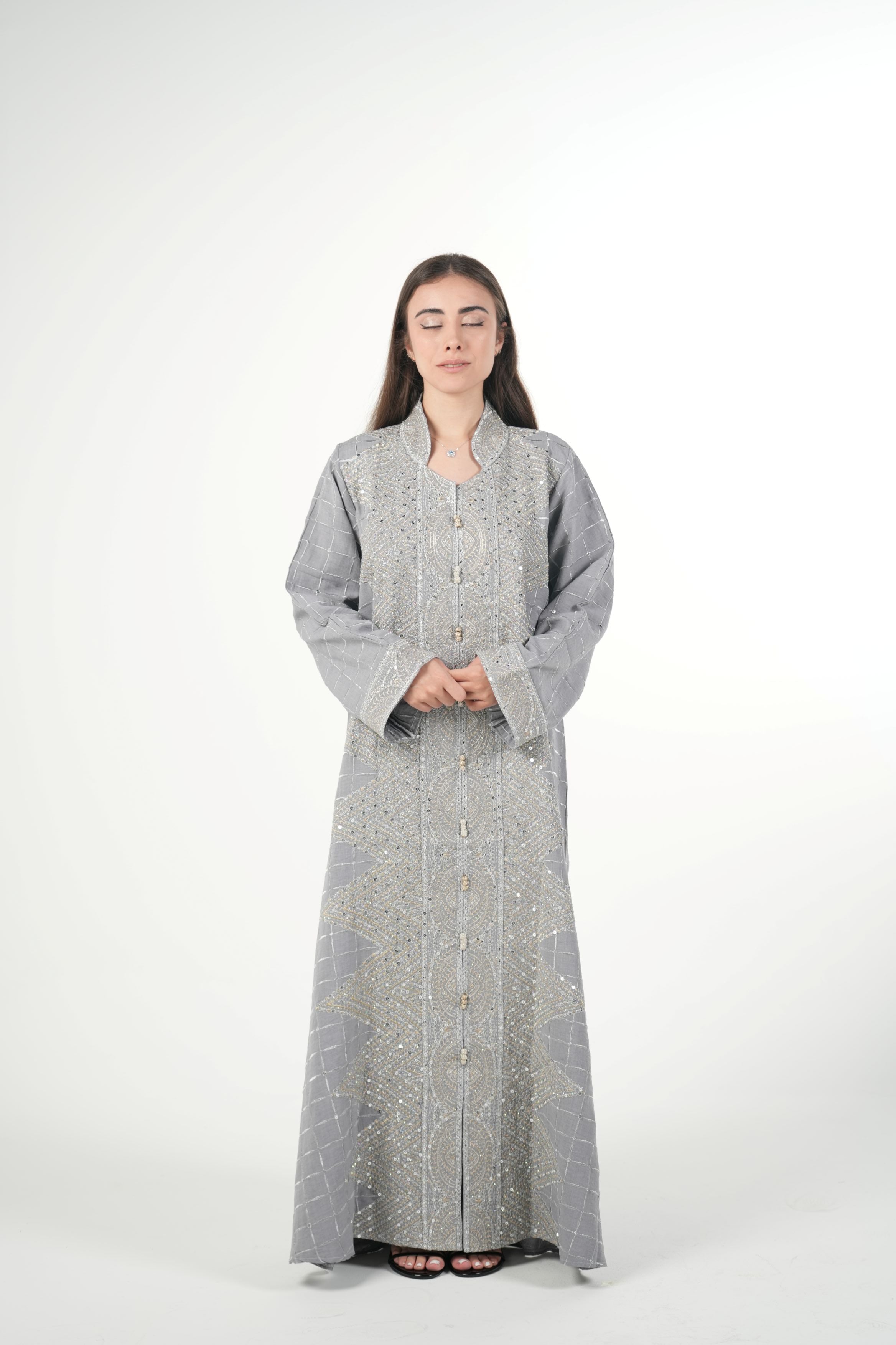 Classic Black Embroidered Jalabiya