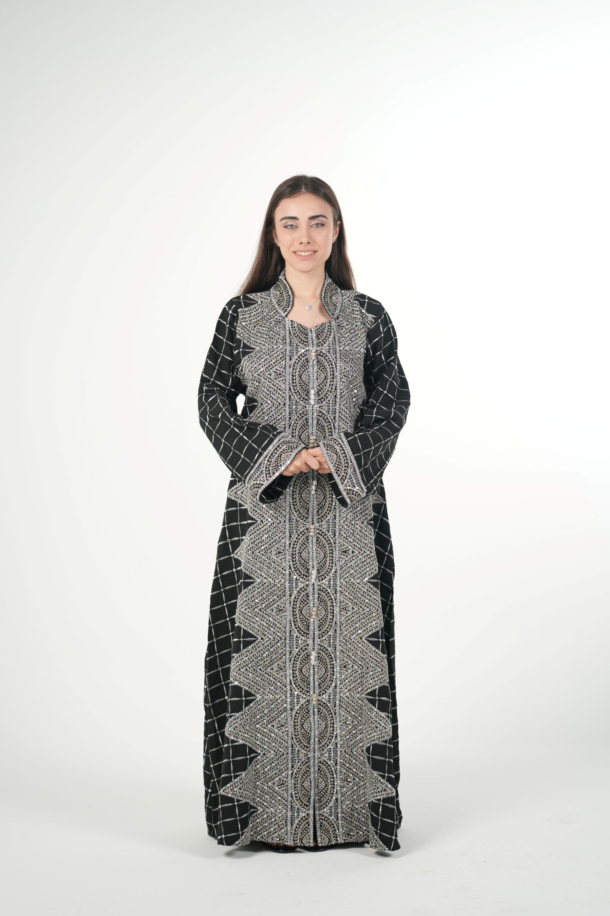 Classic Black Embroidered Jalabiya