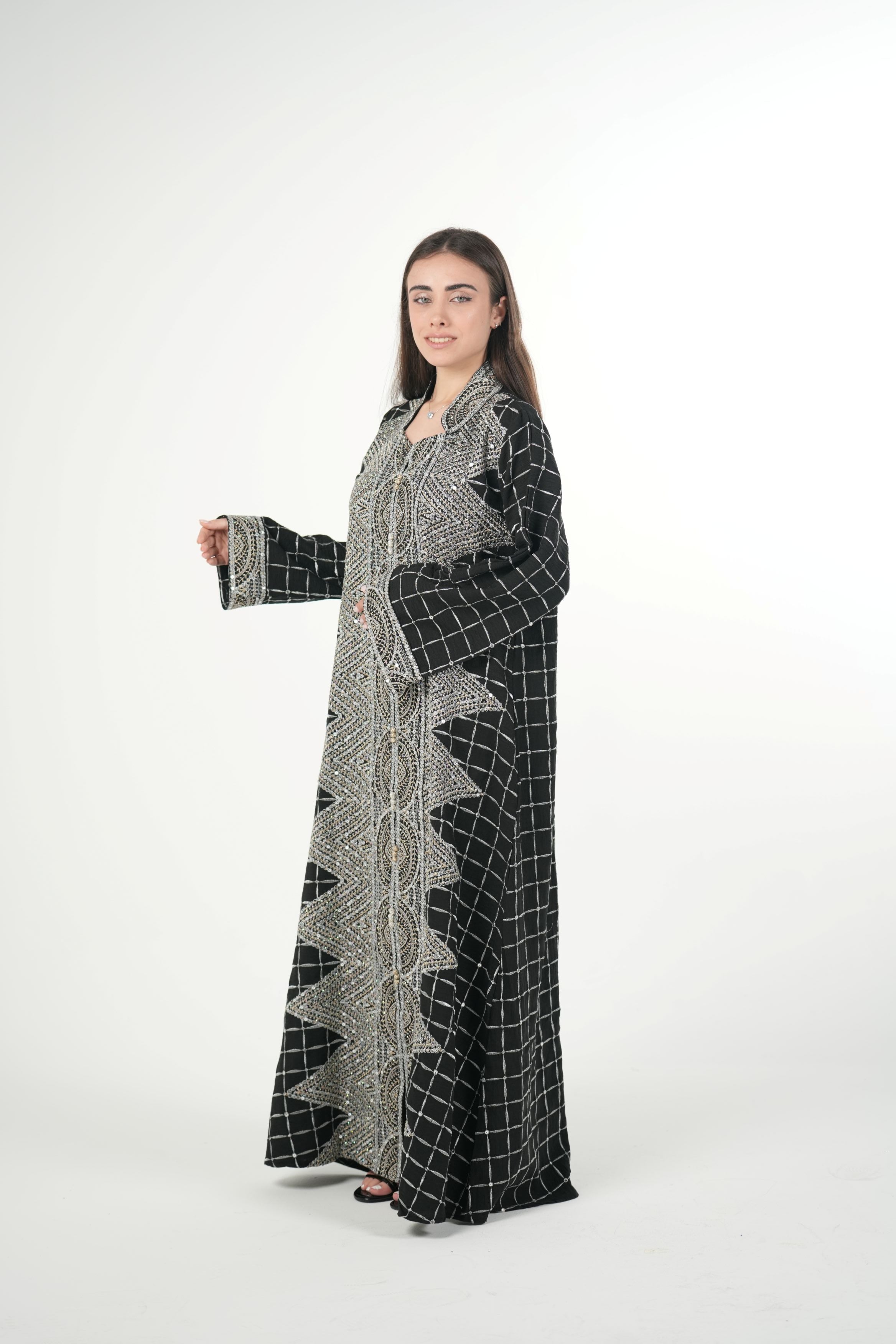 Classic Black Embroidered Jalabiya