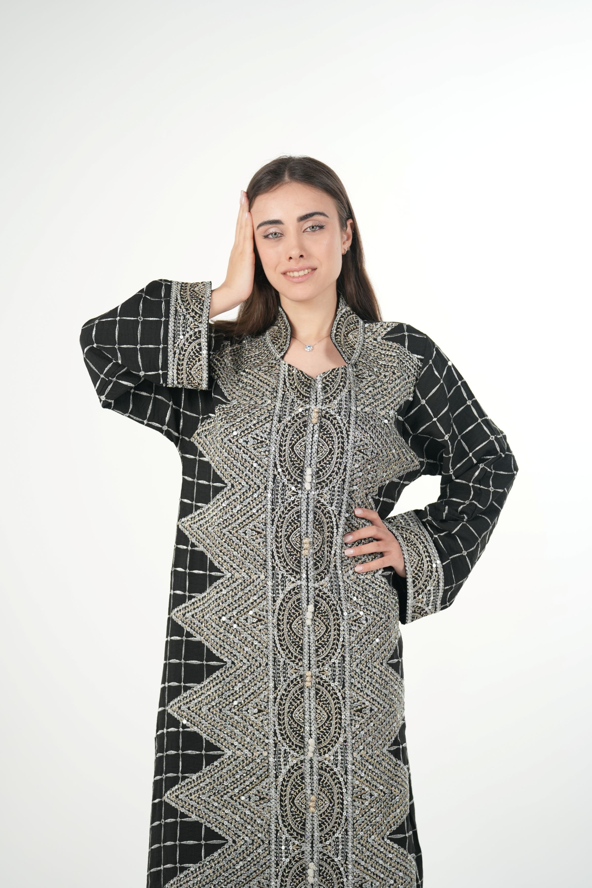 Classic Black Embroidered Jalabiya
