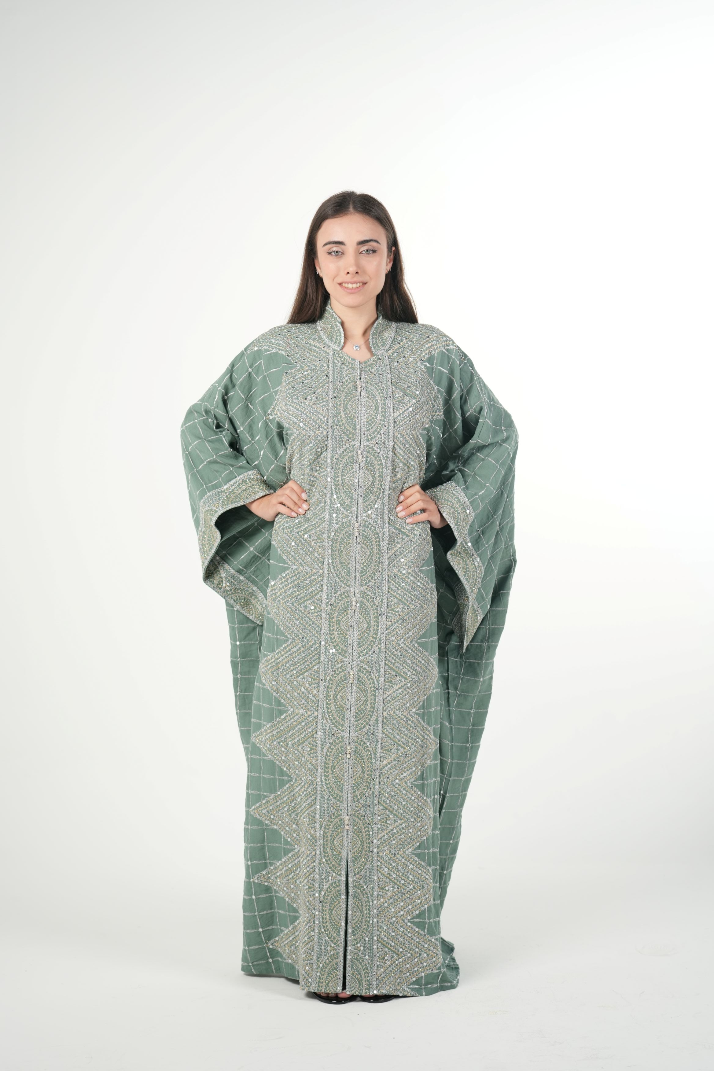 Emerald Embroidered Jalabiya