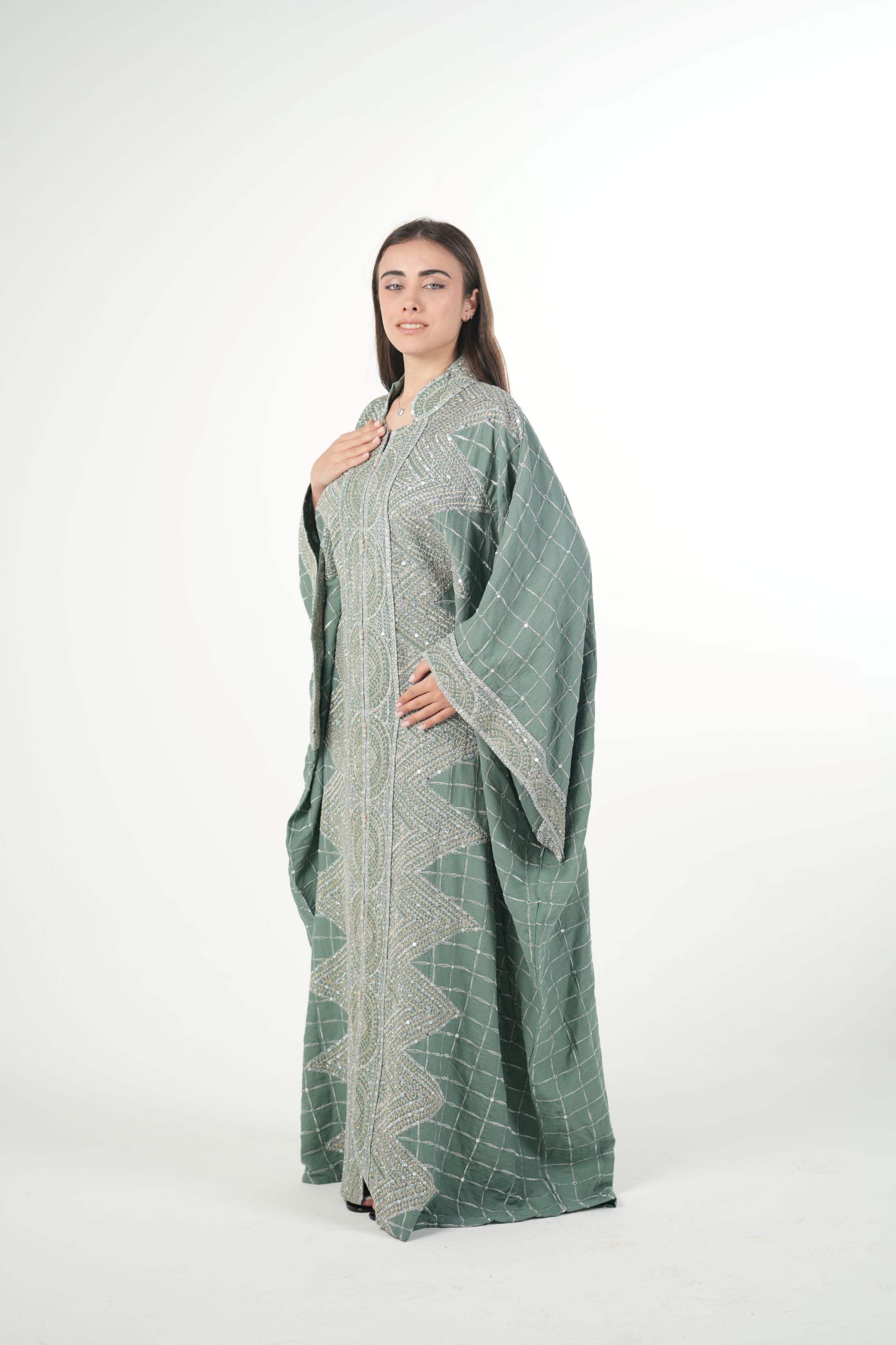 Emerald Embroidered Jalabiya