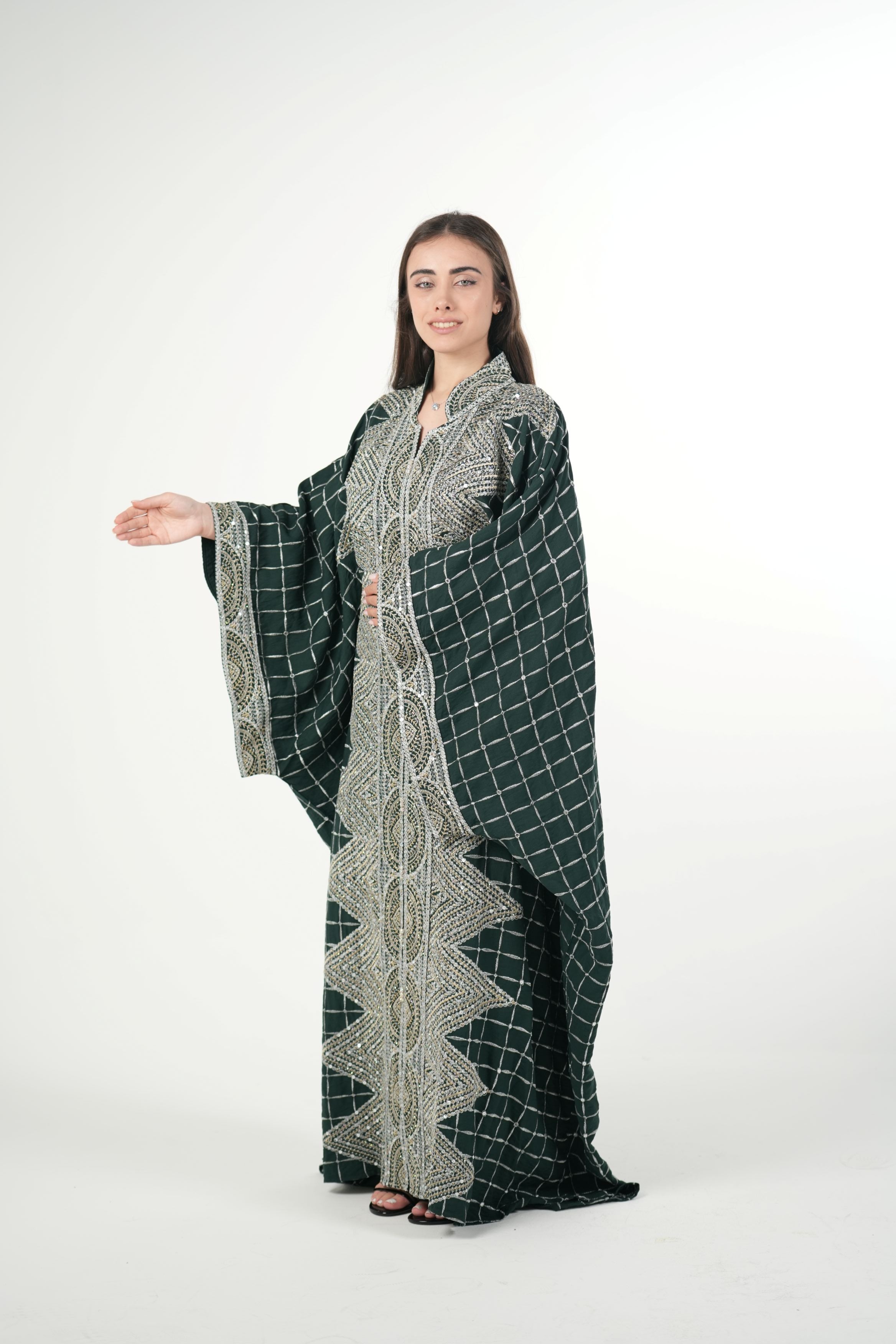 Emerald Embroidered Jalabiya