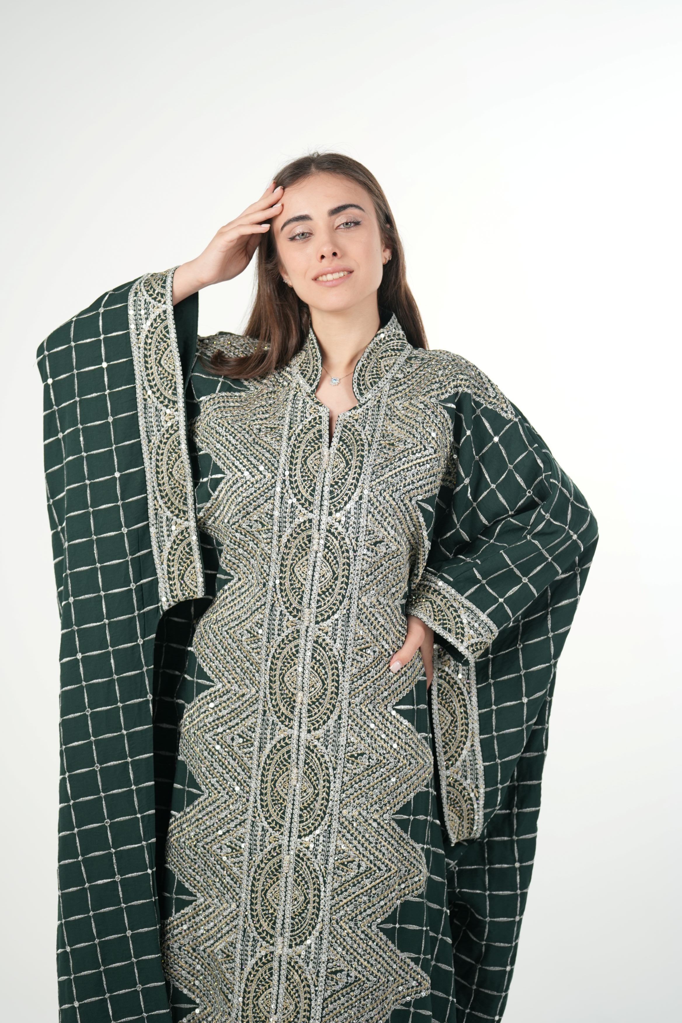 Emerald Embroidered Jalabiya