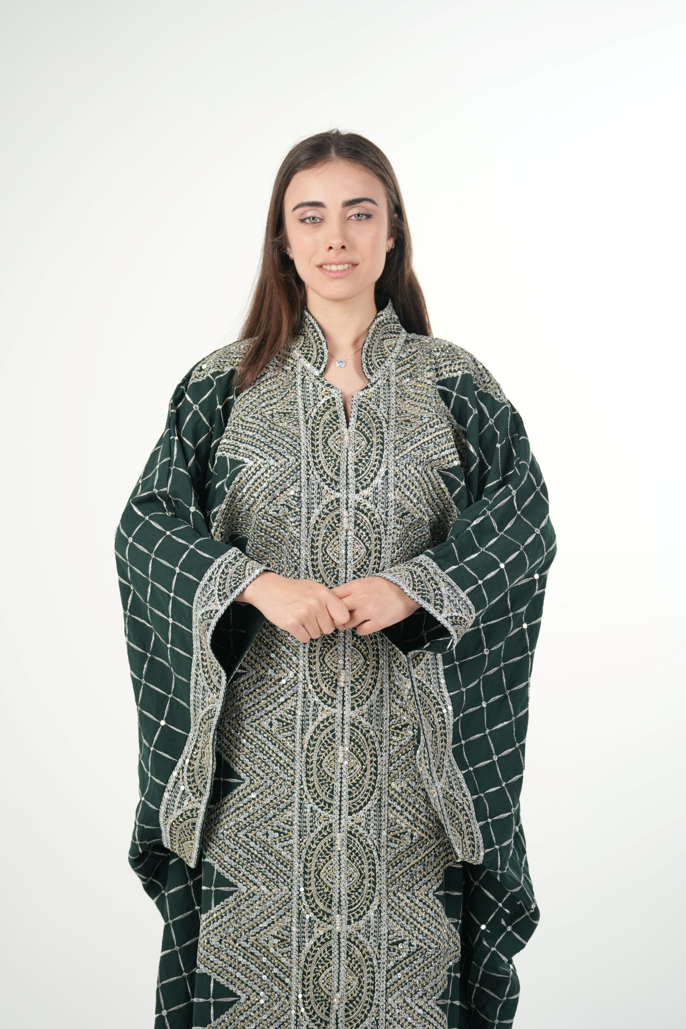 Emerald Embroidered Jalabiya