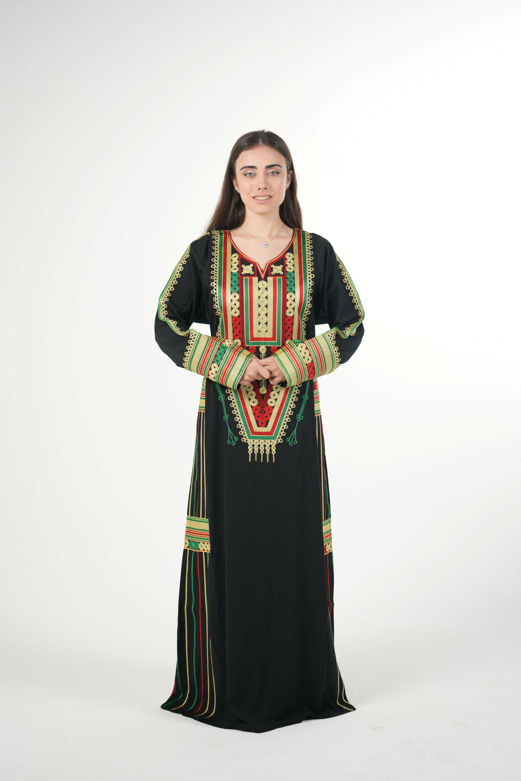 Embroidered Cotton-Linen Jalabiya