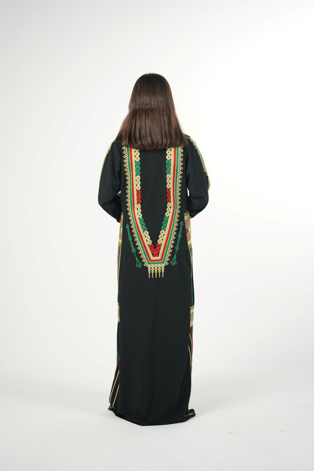 Embroidered Cotton-Linen Jalabiya