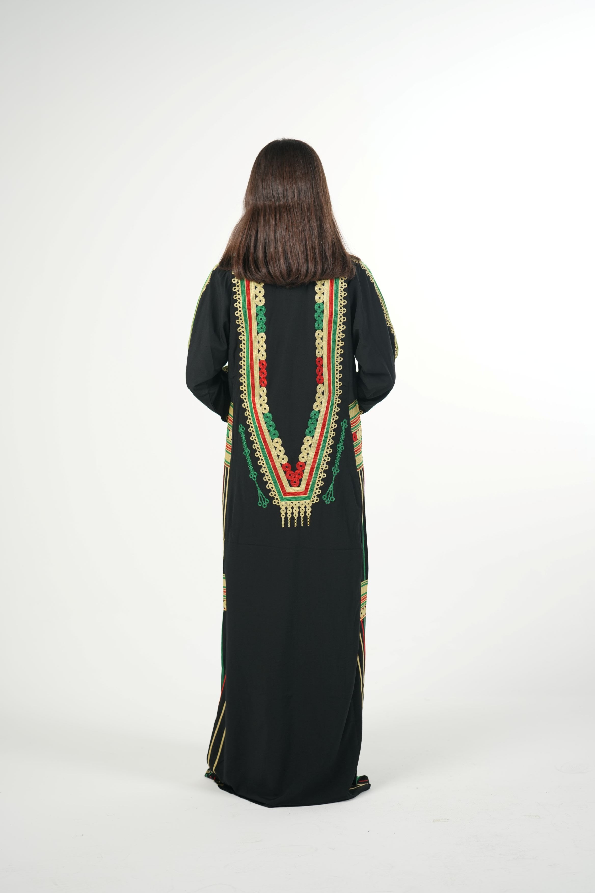 Embroidered Cotton-Linen Jalabiya