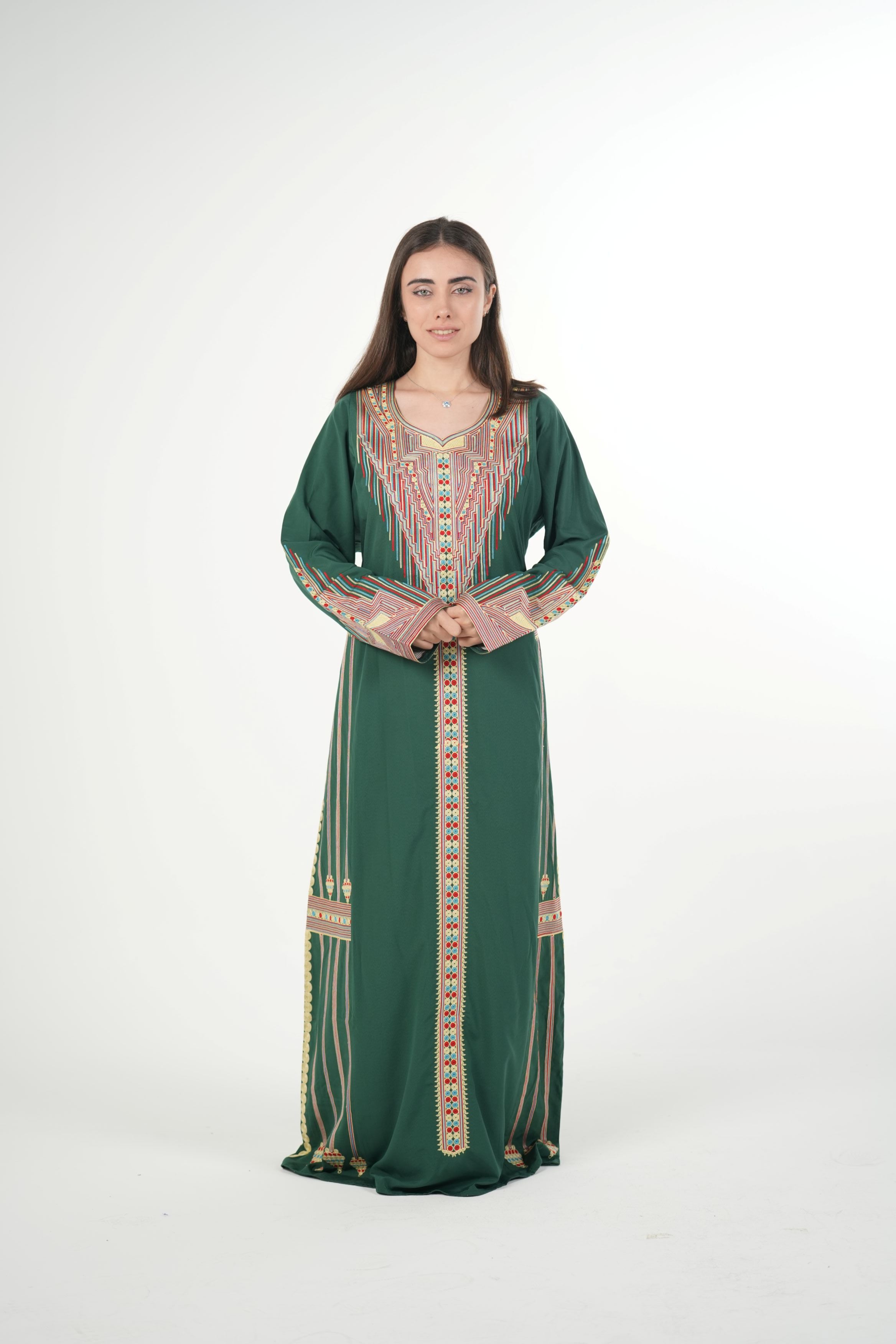 Embroidered Cotton-Linen Jalabiya