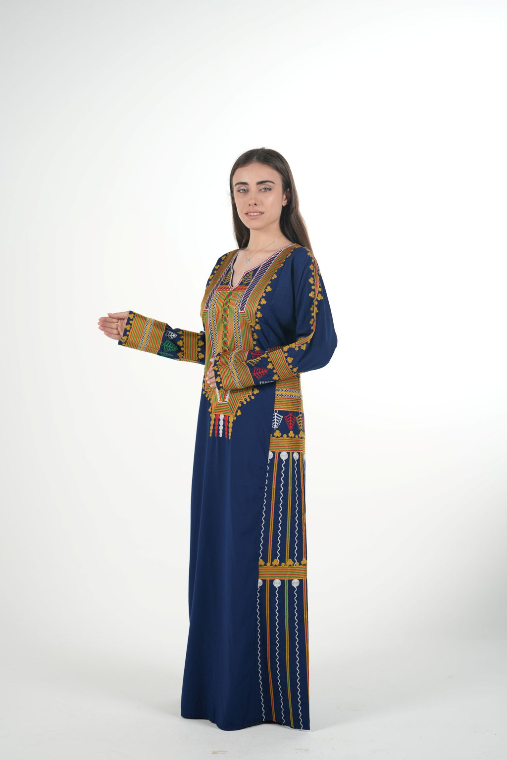 Embroidered Cotton-Linen Jalabiya