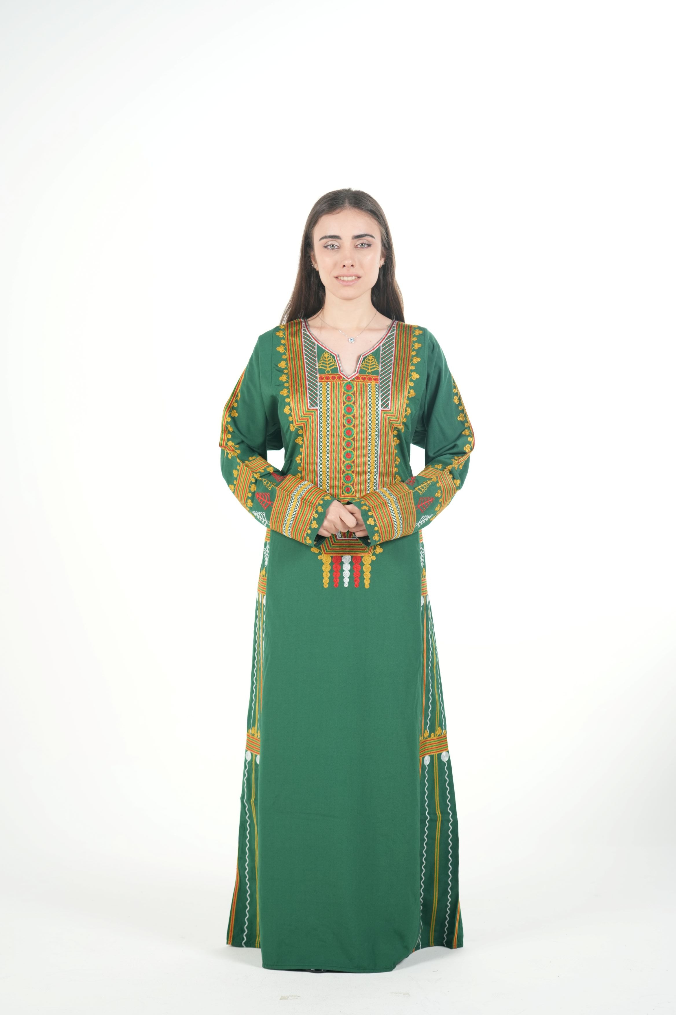 Embroidered Cotton-Linen Jalabiya