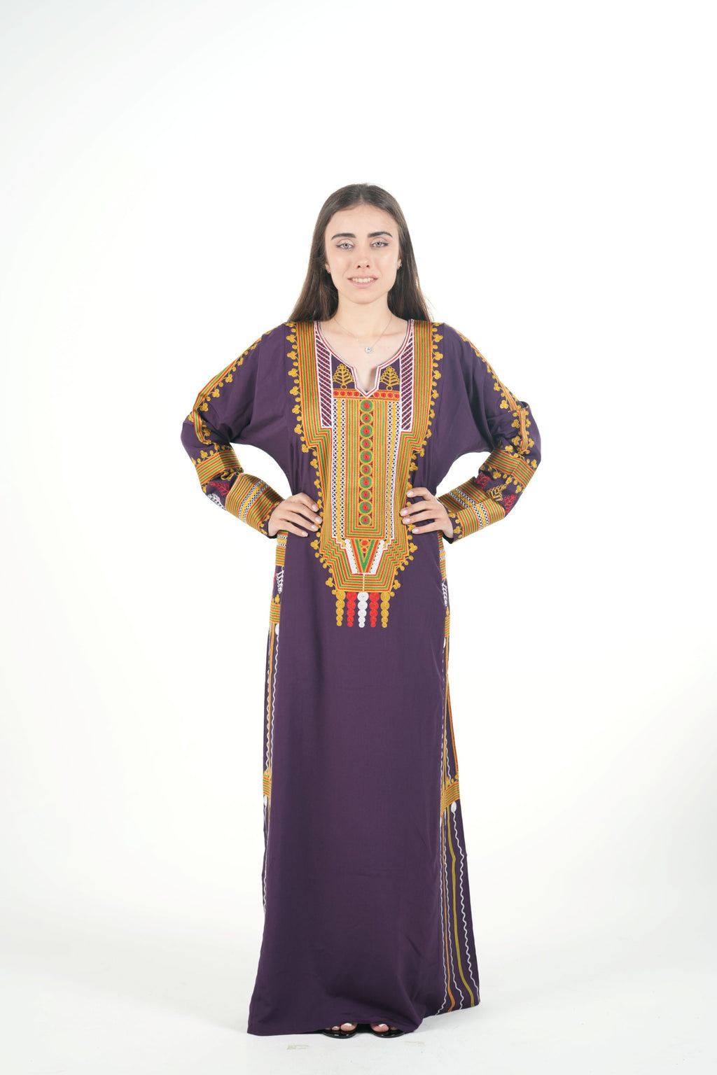 Embroidered Cotton-Linen Jalabiya