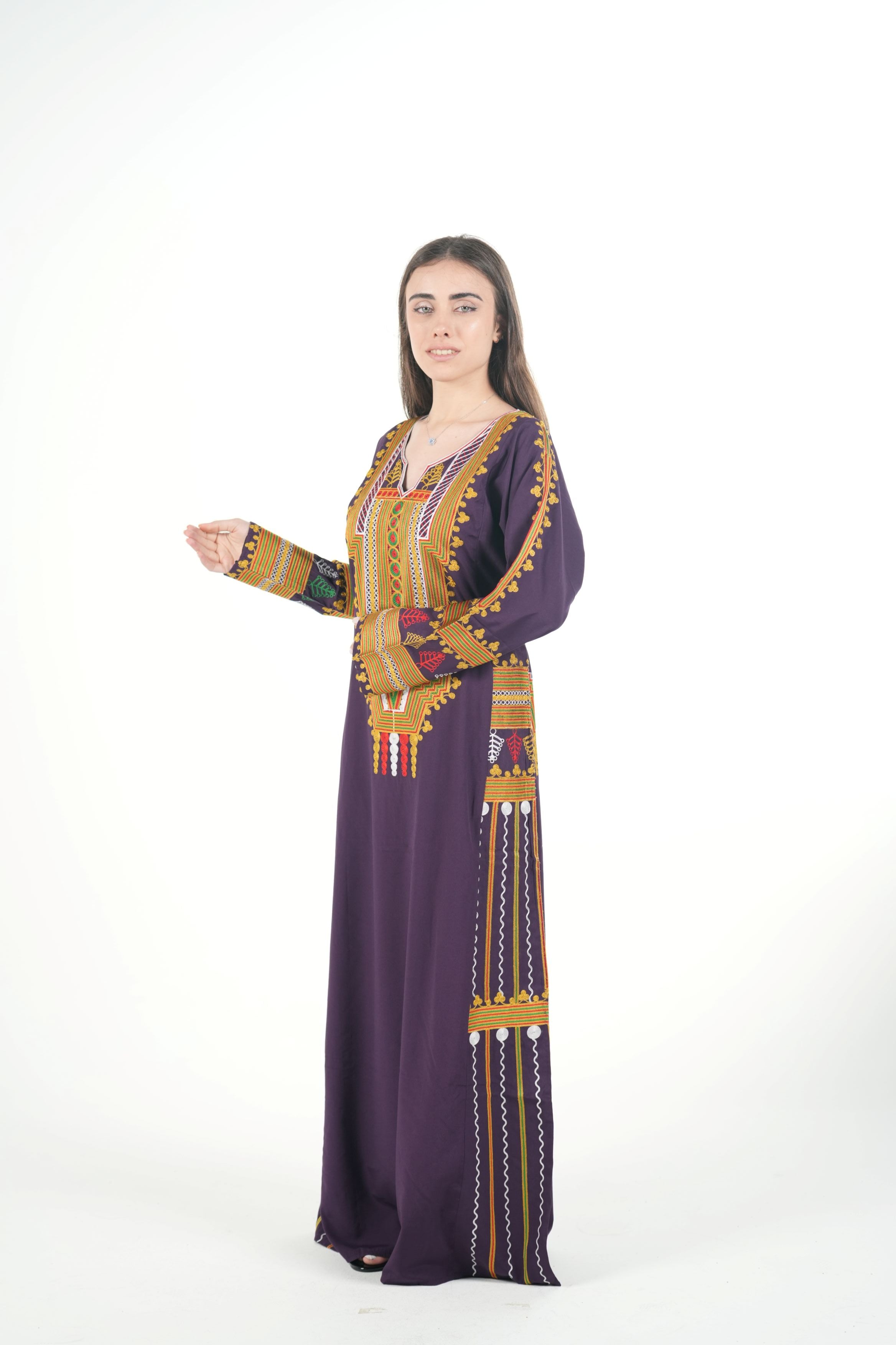 Embroidered Cotton-Linen Jalabiya