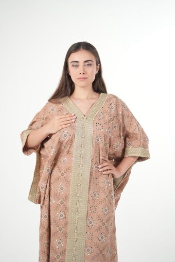 Elegant Embroidered Linen Jalabiya