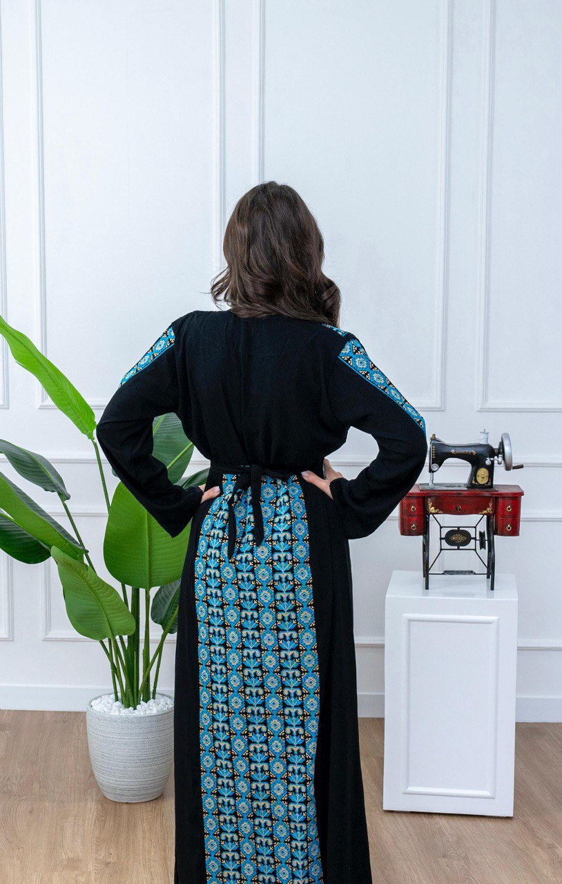 Palestinian Embroidered Jalabiya with Belt