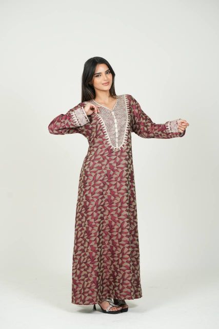 Mukhawar Embroidery Jalabiya with strass