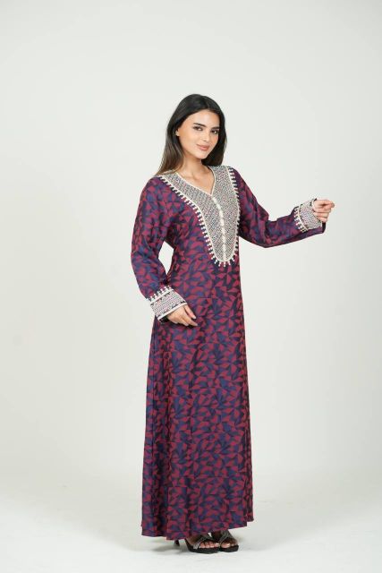 Mukhawar Embroidery Jalabiya with strass